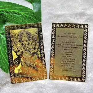 Tarjeta dorada de Ganesha hindú: dios elefante hindú