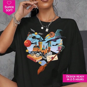 Bookish Wizard Shirt: Magical Adventure Tee, HP Fan Gift