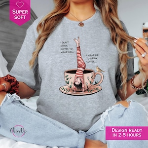Camiseta con gráfico de café de moda, camiseta con gráfico de café retro, camiseta estética para amantes del café y baristas, regalo de café de otoño, regalo para amantes del café