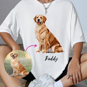 Custom Pet Portrait T-shirt: Personalized Dog/Cat Graphic Tee