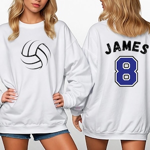 Custom Name Volleyball Sweatshirt, Personalized Volleyball Tee, Volley ball Player Gift, High School Volleyball Sweatshirt, Teen Volleyball
