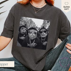 Comfort Colors Funny Cat Gang Vintage Shirt Funny Cat Meme Shirt Sarcastic Tshirt, Unisex Oversized Shirt Funny Gang Tee Retro Tee, Fun Gift