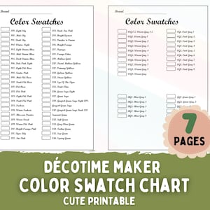 Décotime makers - Muestrarios, Muestras de colores, Muestras de colores imprimibles, Muestras de colores imprimibles con marcadores, Muestras de colores imprimibles