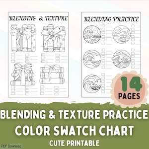 Coloring Practice Worksheets (PDF) – Cute Pages to Practice Blending, Shading and Textures – Perfect for Tutorials and Personal Guide