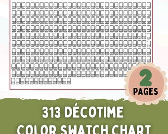 Décotime Marker Swatch Chart: 313 Colors (Printable PDF & PNG A4 Size)