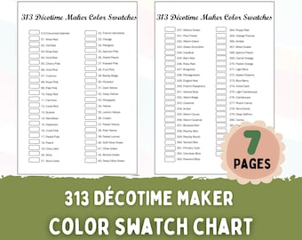 Décotime Marker Color Swatch Chart: 313 Colors (Printable PDF)