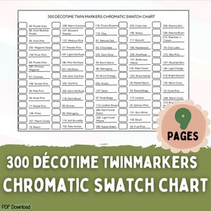 Tabela próbek markerów Décotime: 300 kolorów do druku (PDF i PNG)