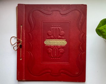 vintage / red embossed cover scrapbook