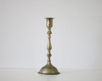 vintage / solid brass candle holder