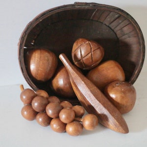 vintage / wood fruit + basket