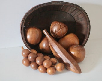 vintage / wood fruit + basket