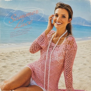 Crochet Sheer Shirt Dress Beach Cover Up Floral Crochet Swim Cover-Up Midi Dress White L Crochet Sheer Shirt Dress Beach Cover Up Floral Crochet Swim Cover-Up Midi Dress White L