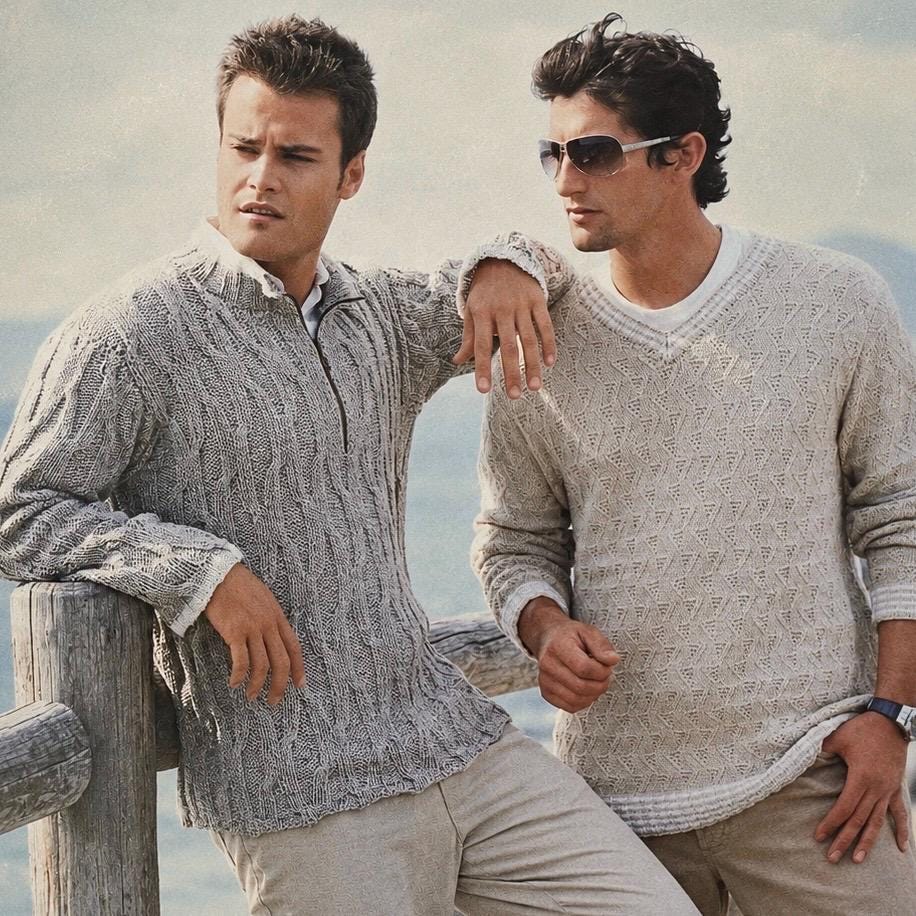 39 Crochet Sweater Patterns for Men You Can Wear Year After Year 1 Vintage Mens Sweater Pattern. Coastal Knitwear . 90s
