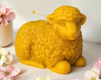 Beeswax Sheep Candle. Cute Lamb Candle Gift. Natural Beeswax Candle. Farmhouse Decor. Eco Friendly Gift .Mother’s Day Gift Idea