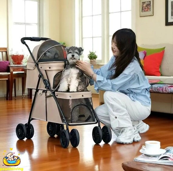 Faltbarer doppellagiger Kinderwagen: Groer Hunde- & Katzentrger mit  Sicherheitsnetz - Etsy.de