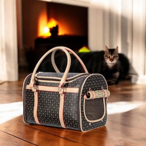Sac à bandoulière pliable de luxe pour animal de compagnie - Élégant sac de transport à bandoulière pour chiens et chats de petite et moyenne taille