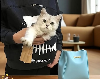 Fleece Pet Carrier Hoodie: Kangaroo Pocket Cat & Small Pet Sweatshirt