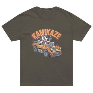 Uniseks oversized T-shirt Kamikaze Dog Driving a Car