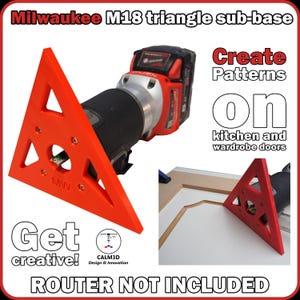Milwaukee M18 FTR triangle trim router sub-base - create patterns