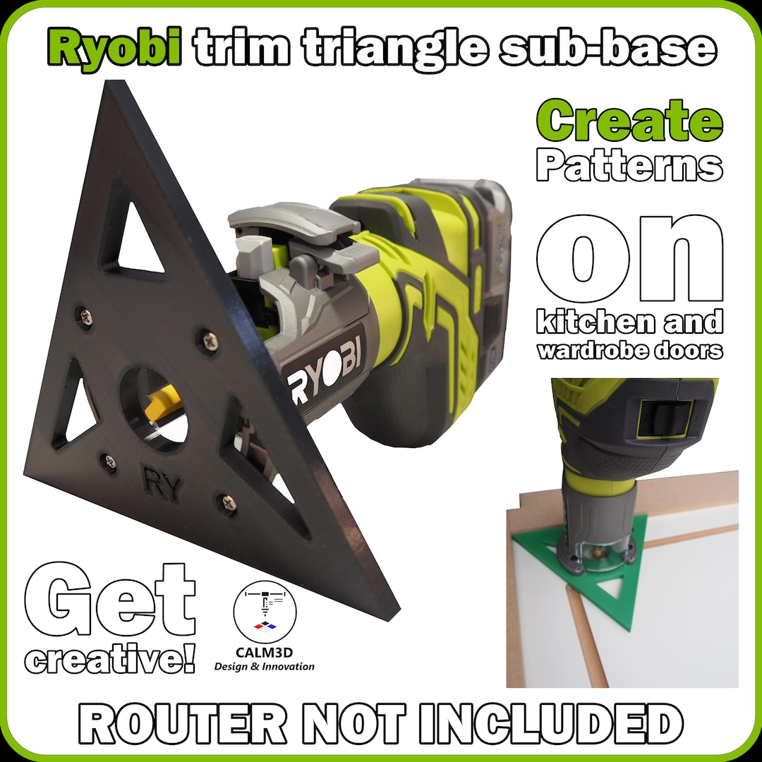 Triangle Shaped Router Ryobi R18TR-0 RTR18 Triangle Trim Router Sub-base - Create Patterns ...