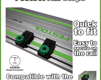 Festool compatible rail limit stops - twin set - twist & lock