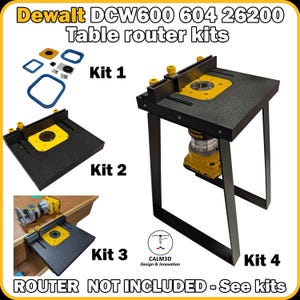 Dewalt DCW600 DCW604 26200 Compact trim router table kits
