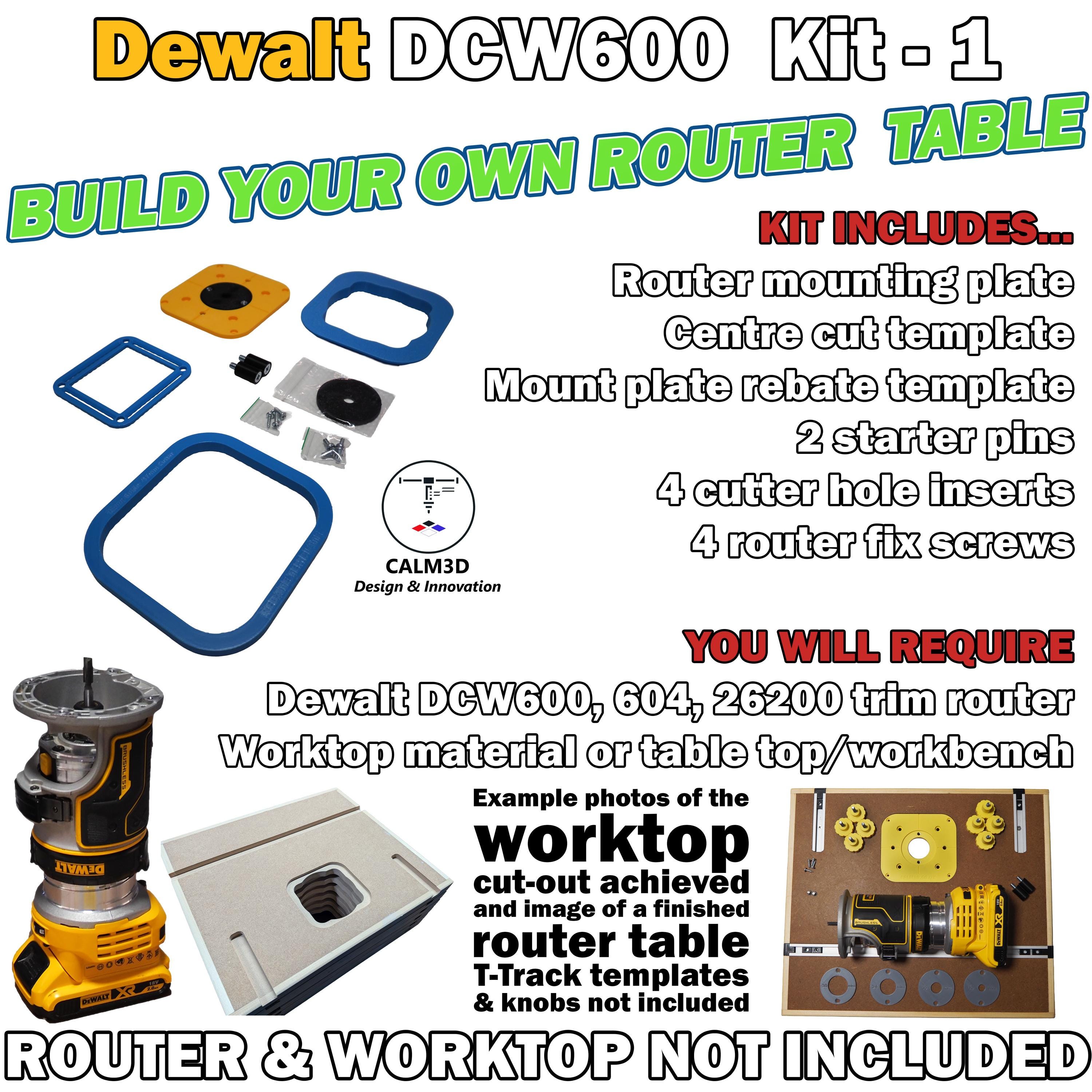 Dcw600 Router Bit Set Dewalt DCW600 DCW604 26200 Compact Trim Router Table Kits - Etsy