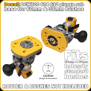 Dewalt DCW600 DCW604 DNP612 D26200 D26204 プランジトリマー用サブベース（60mmおよび35mmガイドブッシュ対応）