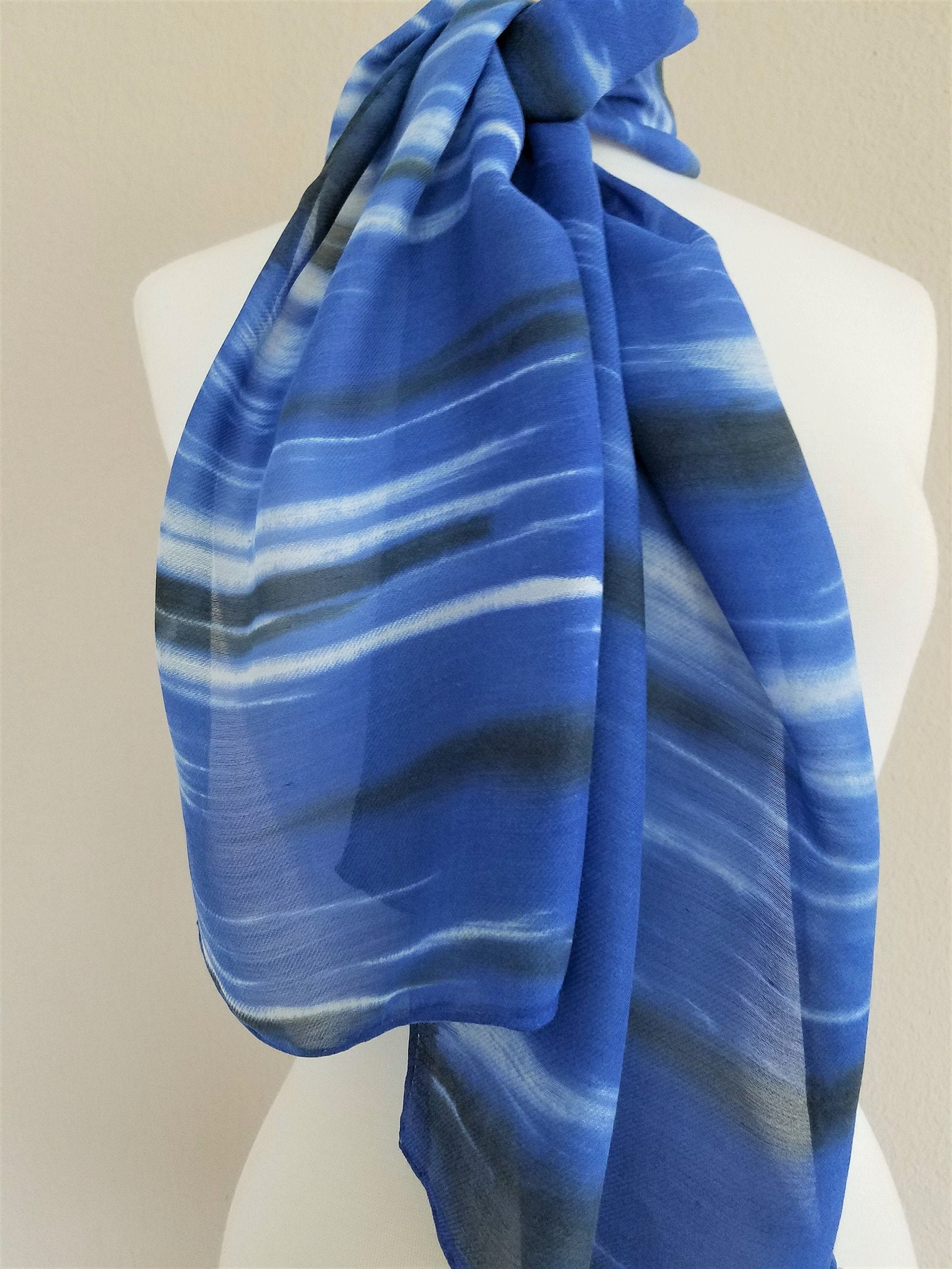 Illustrated Wool silk scarves / shawls collection gift idea