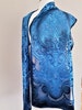 Hand painted Silk Scarf, Art Nouveau, Azure, Blue, Designer Silk Scarf, Evening Shawl, Gift for Her, Unique scarf, Wedding, Gift for Mother. 