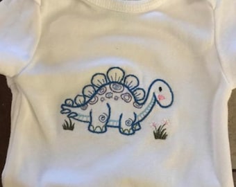 Embroidered Dinosaur Onesie/Bodysuit