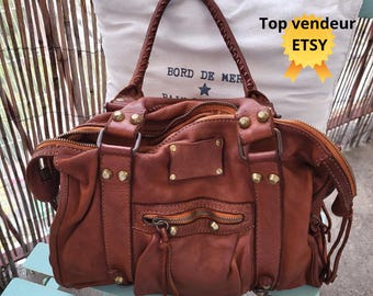 Women's brown leather handbag - Italian leather tote bag - Genuine leather shoulder bag - Black Friday offer