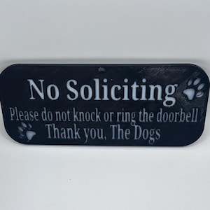 Pet Inspired “No Soliciting” Sign – Door Decor in PETG or PLA