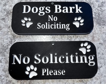 Custom No Soliciting Sign – 3D Printed with Dog Paws