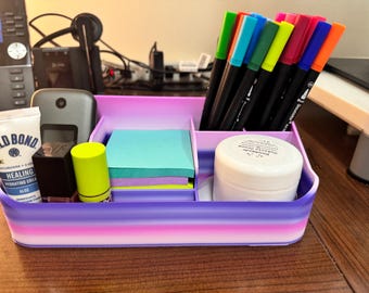 Desk Essentials Combo: Pen Holder, Phone Stand, and Sticky Note Organizer