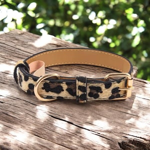 Stylish Leopard Print Dog Collar|Soft Adjustable PU for Small & Medium Dogs|Durable Outdoor Pet Supply Gift for Dog Lovers!