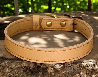 Collar ajustable de cuero genuino para perros • Collar suave para razas pequeñas