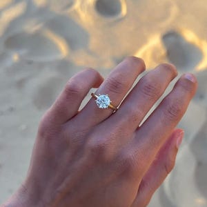 1.67 CT 6 Prongs Moissanite Solitaire Engagement Ring in 14K Gold, Classic Round Cut Solitaire Ring, Promise Ring, Dainty Minimalist Ring