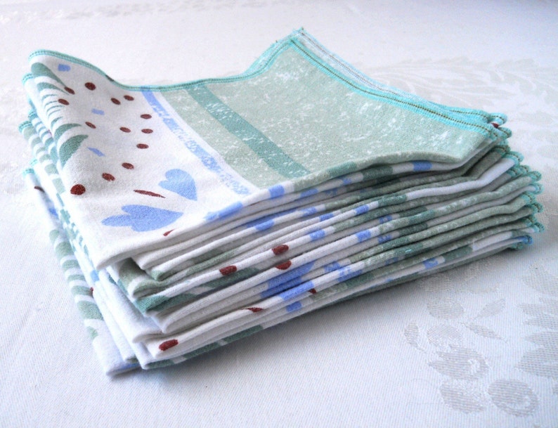 Cloth Table Napkins set of 12 in Art Deco, Table Napkins image 1