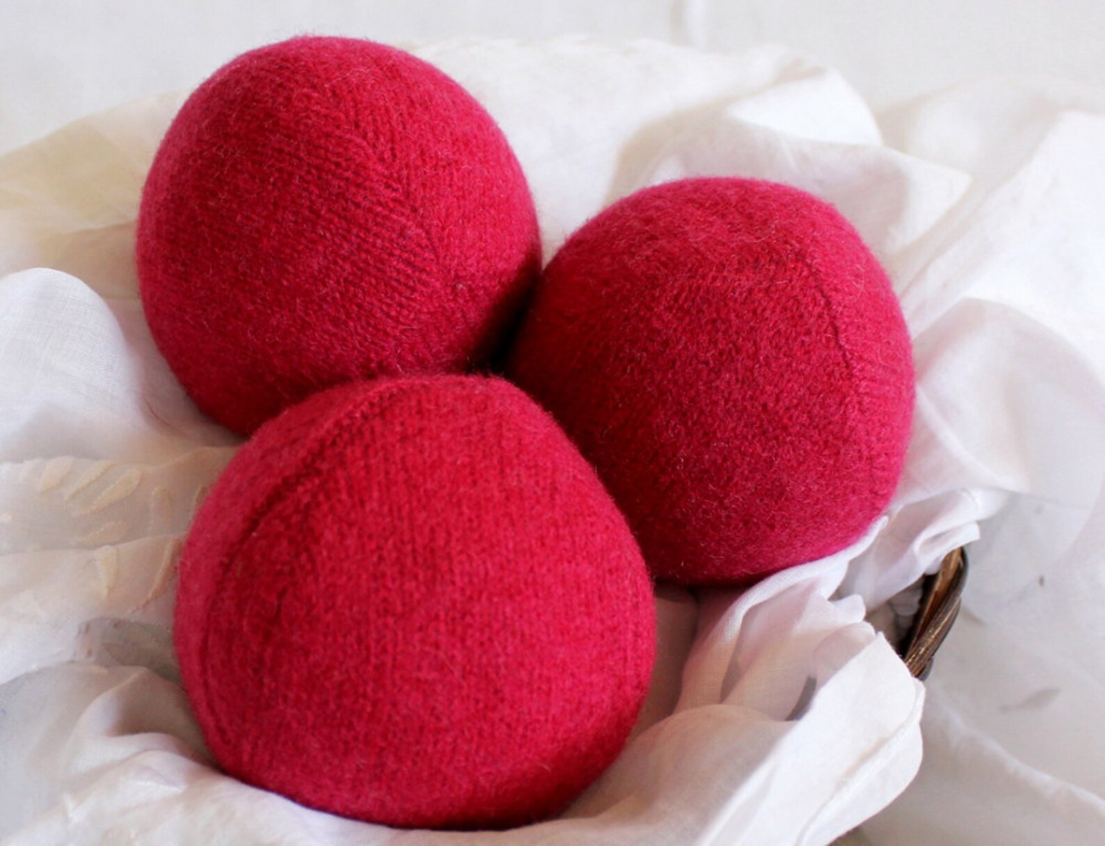 Wool Dryer Balls Raspberry Pink Set of 3 From Repurposed Etsy