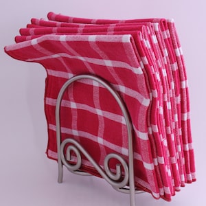 Everyday Cloth Table Servietten (Satz von 8) in Gingham kariert rot und weiß