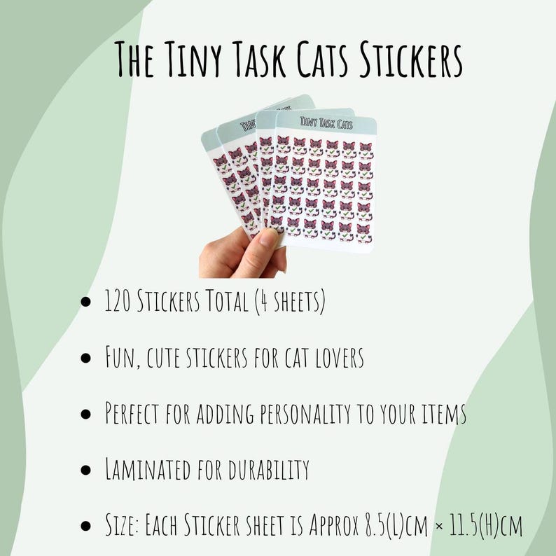 120 Cute Cat Tiny Ticks/functional/practical Planner Stickers. Task ...