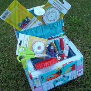 Caja de costura, cesta de costura, cesta para manualidades con o sin kit de costura