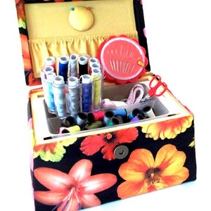 Caja de costura, cesta de costura, cesta para manualidades con o sin kit de costura