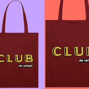Burgundy Netball Slogan Organic Cotton Tote Bag | Gift For Netball Player | Netball Lover Gift | Netball Player Bag | Netball Team Gift Bag