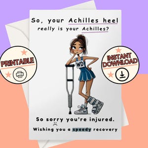 Netball Achilles Verletzung lustige Karte | Heilung von Verletzungen | Netball Thinking of You Karte | Achilles Betrieb Printable Digital Download