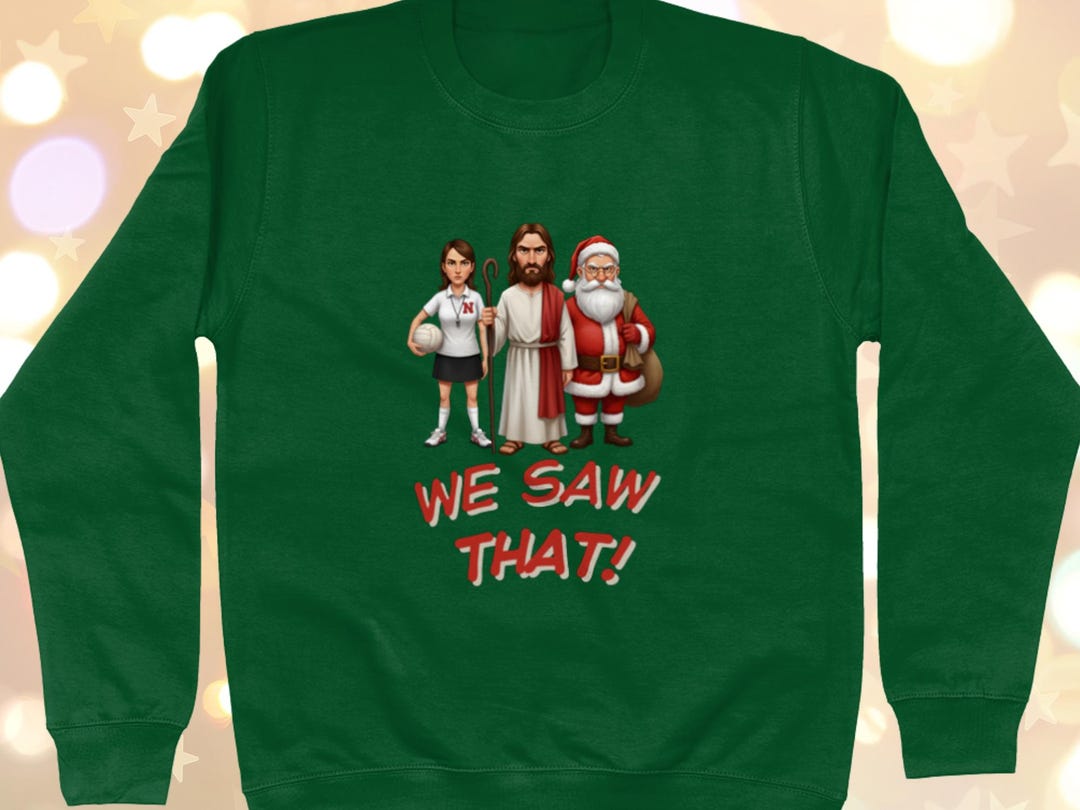 Funny Netball Christmas Jumper: Santa, Jesus, Umpire Adult Sweatshirt ...