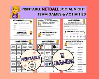 Netzball Spiele Quiz Bundle, Team Social Night Aktivitäten für Erwachsene: Druckbare PDF