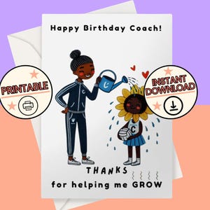 Geburtstagskarte für Netball Trainer | Alles Gute zum Geburtstag-Coach | Geschenk für Netzball-Trainer | Danke, Netball Trainer druckbare digitale Download Karte