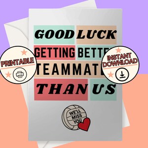 Wydrukuj zabawną kartę Netball Good Lucky Card | Karta drużyny Netball | Karta pożegnalna gracza Netball | Karta pożegnalna kolegi z drużyny Netball | Pobieranie cyfrowe